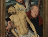 Kruisafneming (recto) en de heilige Andreas (verso)