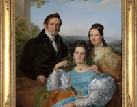 Portret van Théodore-Joseph Jonet en zijn twee dochters
