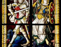 Glasramen met Sint-Joris en de draak en de aartsengel Michaël en de draak / XXII 008