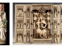Notre-Dame avec l’enfant Jésus, Paris, v. 1320-1340 et Polyptyque avec Notre-Dame et scènes religieuses, Flandre (?), deuxième moitié 15e siècle