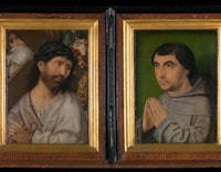tweeluik met Kruisdraging en portret van een minderbroeder Jan Provoost (°ca 1465 -†1529)